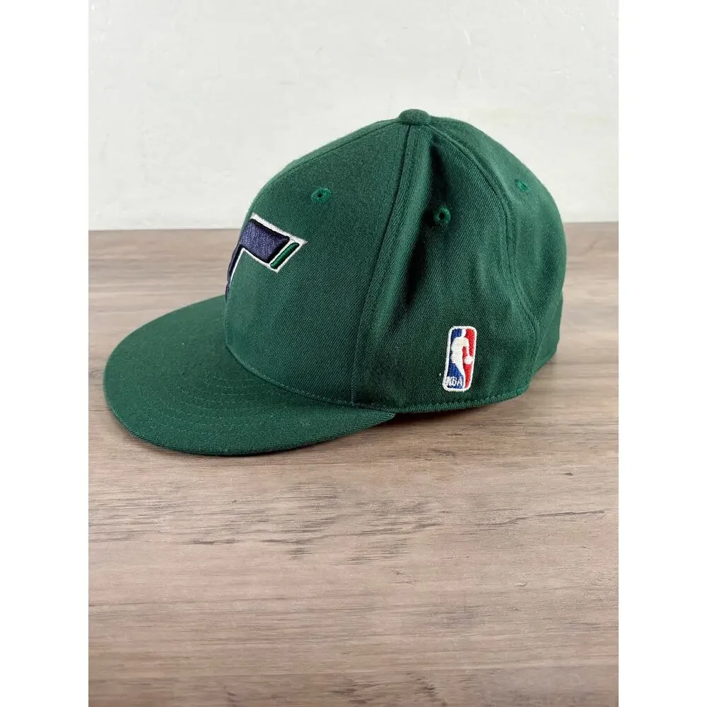 Utah‎ Jazz NBA Green Fitted Flex Adidas Hat- 7 1/4- 7 5/8- EUC